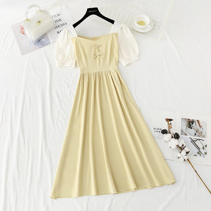 Thin French tea break skirt Kikyo first love temperament a-word skirt  4236