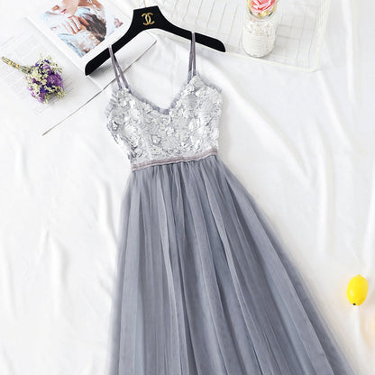Knee length Sequin gauze skirt  4100