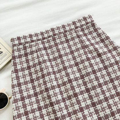 Sweet plaid skirt, retro, slim and anti light A-line skirt  5308