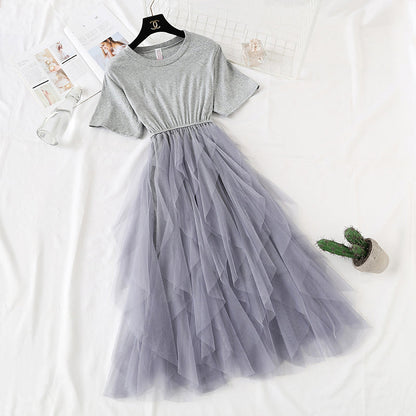 Cake mesh T-shirt skirt  4369