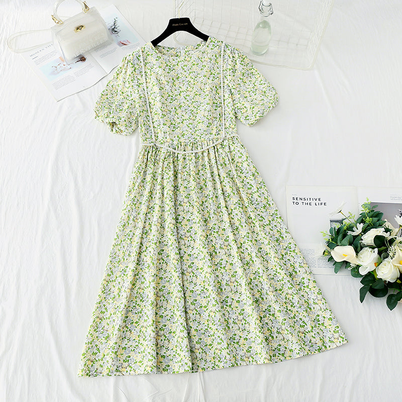 New French pearl suspender long skirt sweet temperament small skirt  4869