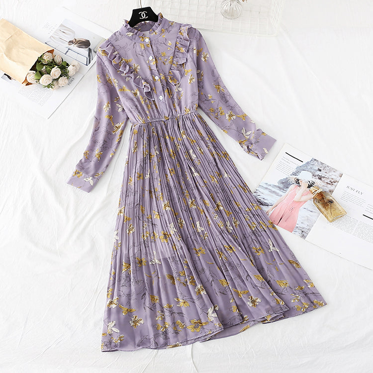 New interior with French retro knee pleated skirt  3961