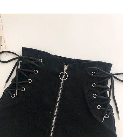 The new side strap design feels thin, high waist zipper a-bag hip skirt  5336