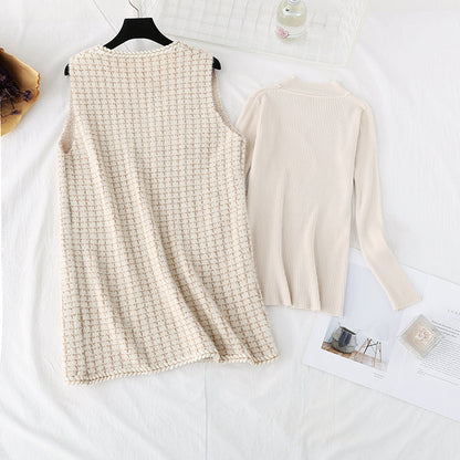 New knitted bottomed shirt vest skirt two piece dress  4453