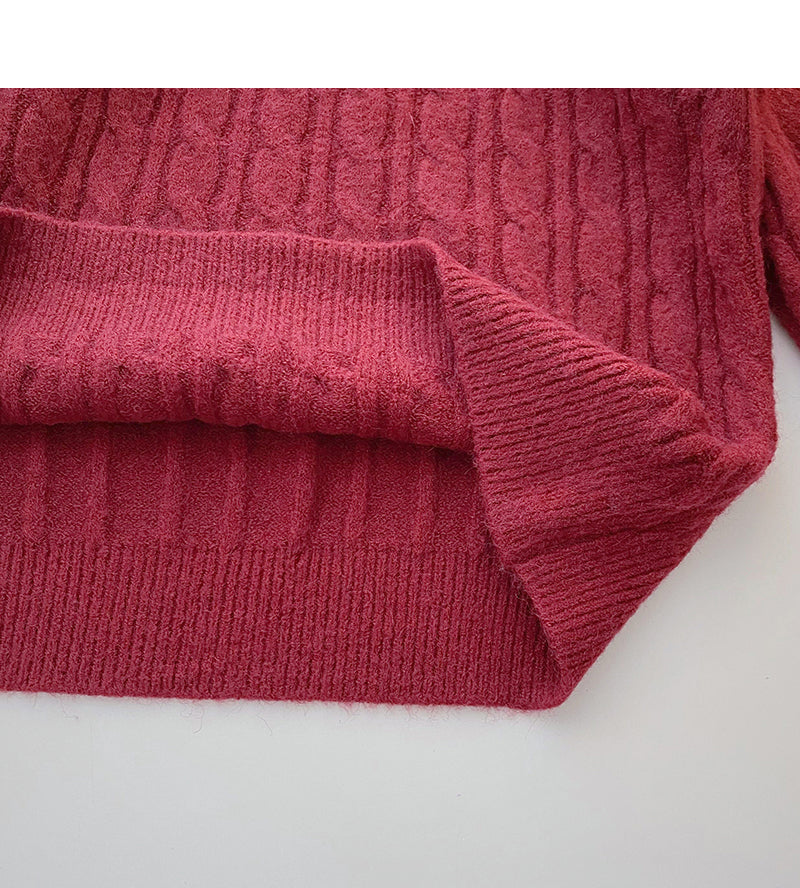 Personalized diagonal button round neck Pullover Top  6108