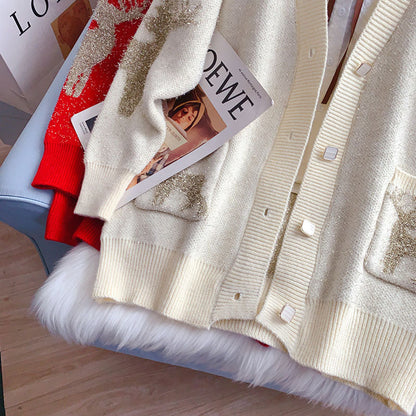 The new loose and foreign style is wearing a lazy top  5252