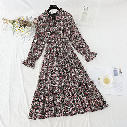 Ruffle edge gentle wind broken flower skirt  4835