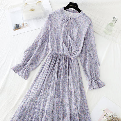 Slim pleated skirt temperament gentle wind over the knee with skirt  4063