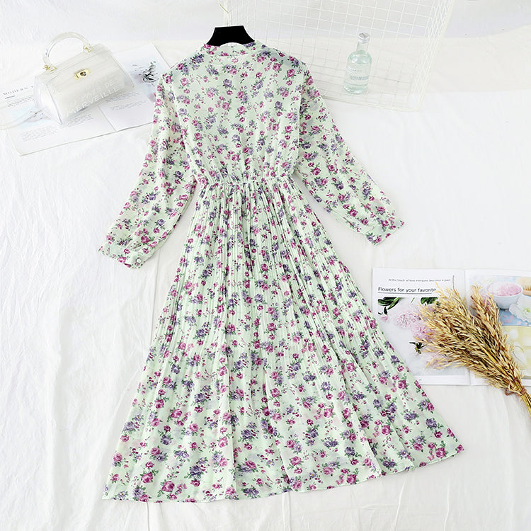 New French Vintage Chiffon lotus leaf side long skirt fairy super fairy series  4696