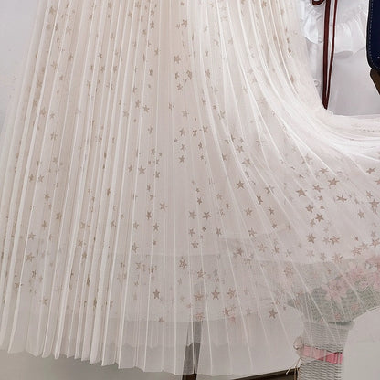 long A-line net gauze skirt  3699