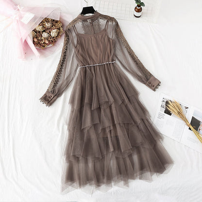 French Vintage Lace cake suspender bottomed Skirt Set  3968