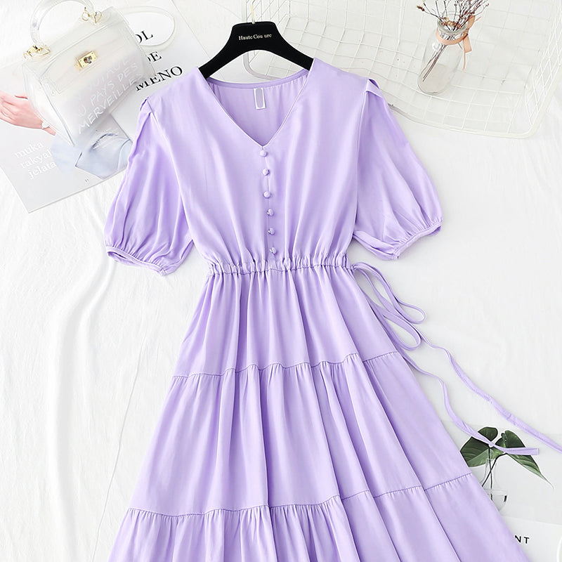 New lace up waist slim French minority retro skirt  4638