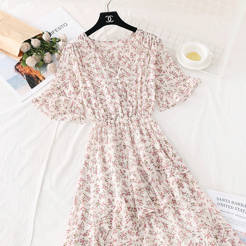 New Kikyo first love Mori chiffon skirt with irregular Ruffle  4589
