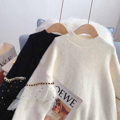 Imitation mink soft waxy soft sweater  5239