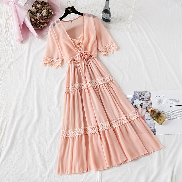 Suspender dress fairy super fairy long skirt  4106