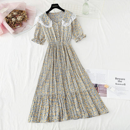 New baby collar Floral Chiffon Skirt French retro fairy skirt  4875