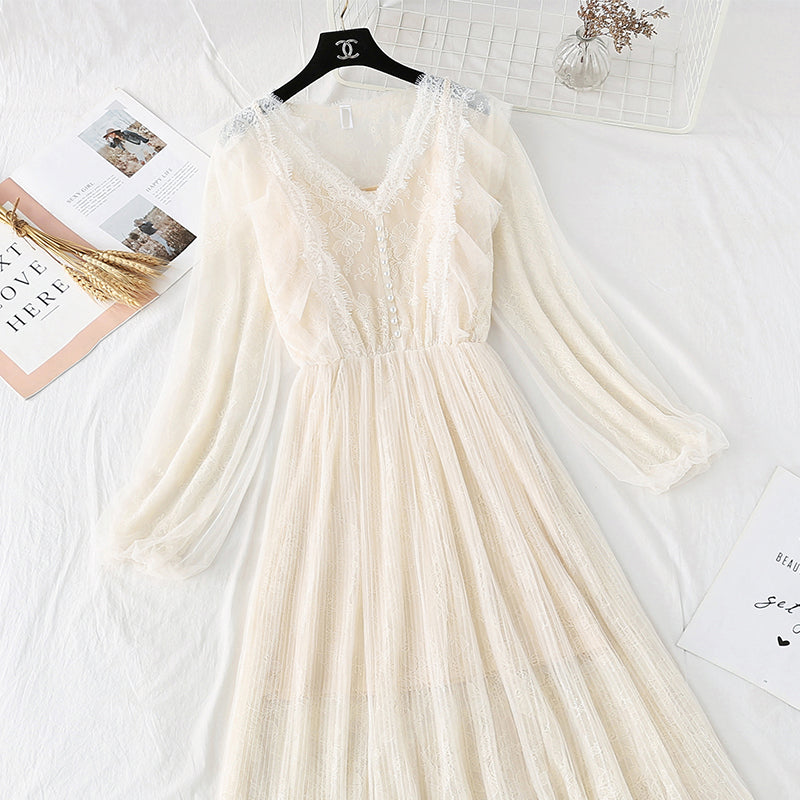 Royal sister wind fairy lace gauze dress  3807