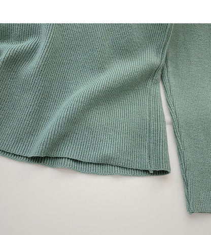 Knit bottomed shirt with slim fit top inside  6567
