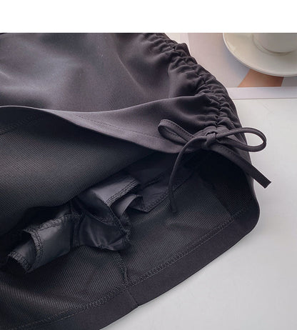 High waist drawcord strap design Hip Wrap Skirt  5280