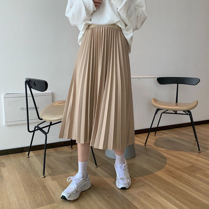 Loose skirt, fashion long pleated skirt, high waist A-line skirt,CHEAP ON SALE  3674