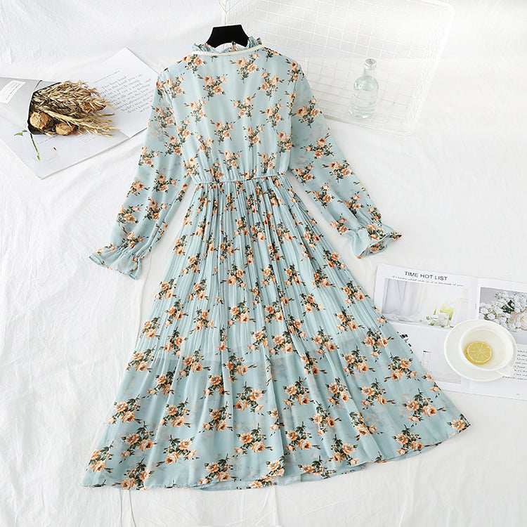 New French retro floral Platycodon grandiflorum skirt  4520