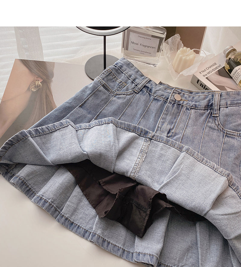 New Korean version of foreign style age reducing high waist A-line skirt  5640