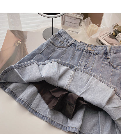 New Korean version of foreign style age reducing high waist A-line skirt  5640