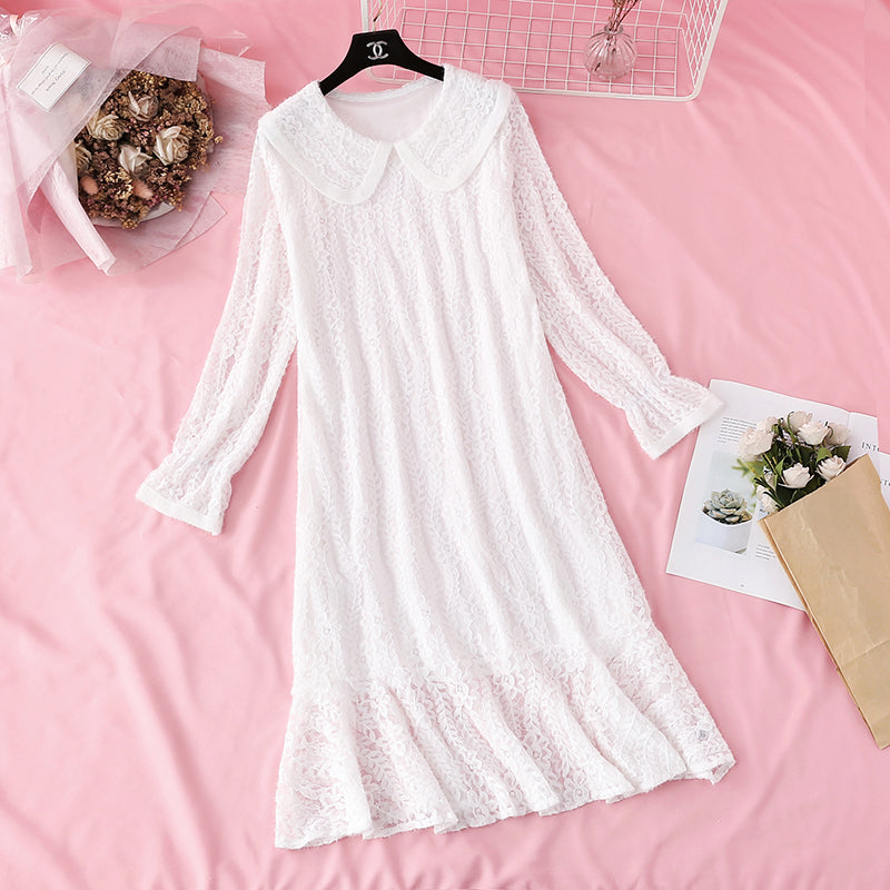 Lace dress doll neck fishtail long skirt fairy super fairy series  4581
