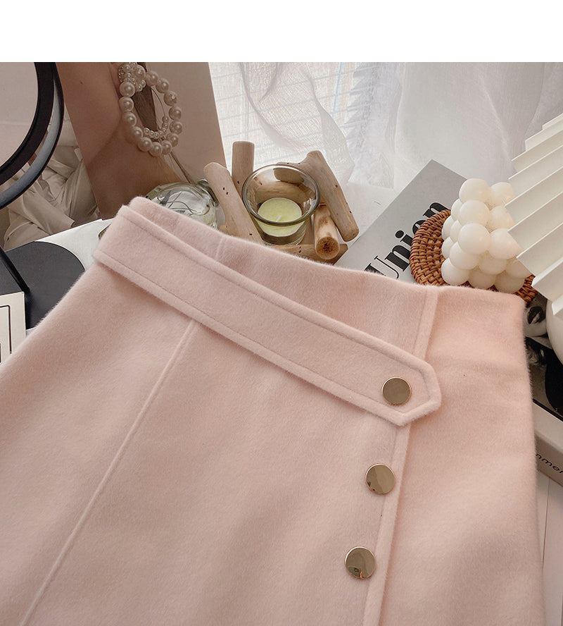 New Korean slim high waist light proof A-shaped skirt  5385