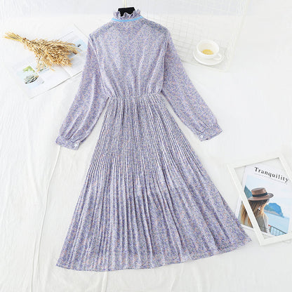 The new waist is slim. Chiffon pleated skirt  4521