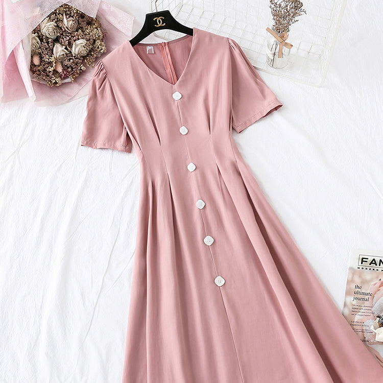Narrow waist, smart smoked French Platycodon grandiflorum long skirt  4135