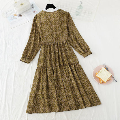Lace lace collar button high thin waistband dress waist  3931