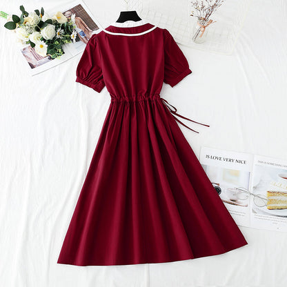 French retro cotton linen dress  4267