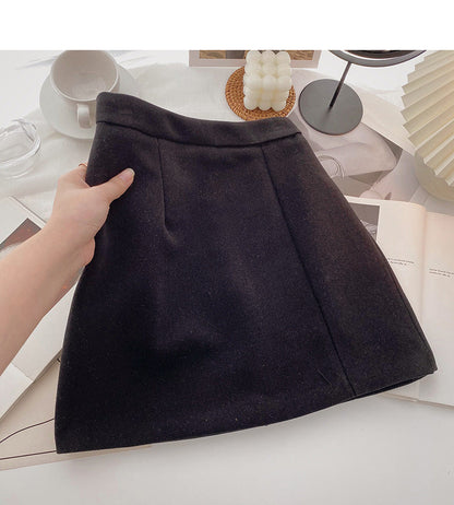 Korean fashion design, slim woolen skirt  5478