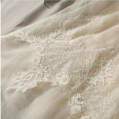 Sweet wind, embroidered medium length, high waist lace skirt  3617