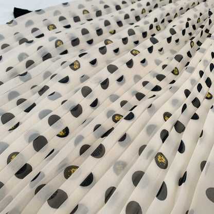 Big dot and small bug printed, new , chiffon pleated skirt  3567