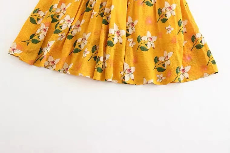 New, little fresh temperament skirt, flower fairy A-line skirt  3572