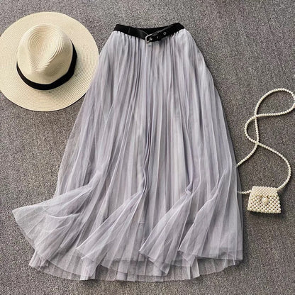 Super fairy white tulle skirt, elasticated waist tulle skirt pleated skirt  3524