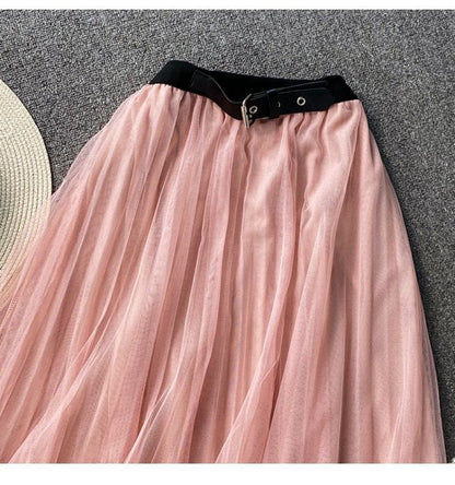 Super fairy white tulle skirt, elasticated waist tulle skirt pleated skirt  3524