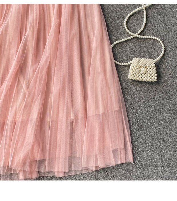 Super fairy white tulle skirt, elasticated waist tulle skirt pleated skirt  3524