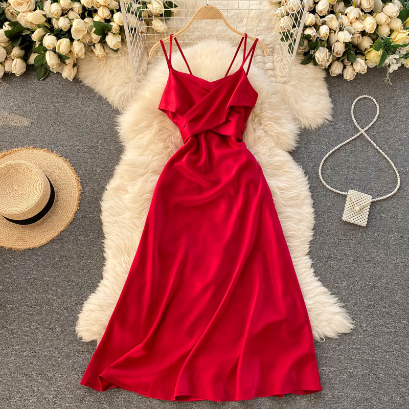 Cute Satin Short A Line Dress Fashion Dress  10944