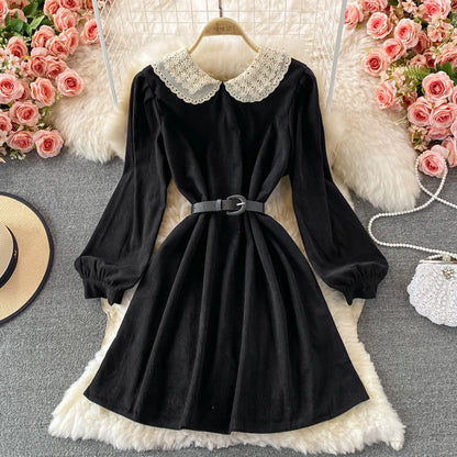 Sweet Lace Long Sleeve Dress A Line Fashion Dress  10841