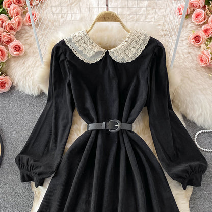 Sweet Lace Long Sleeve Dress A Line Fashion Dress  10841
