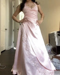 Gothic A-line Prom Dresses Floral Embroidery Long Formal Evening Gowns