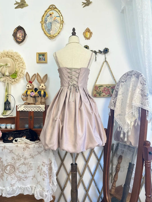 Girlhomeshops-Pink satin vintage short bud homecoming dress birthday dress gh5214