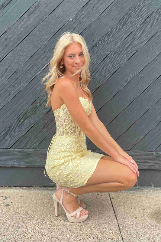Lace Tight Short Hoco Dresses Corset Mini Dress Formal